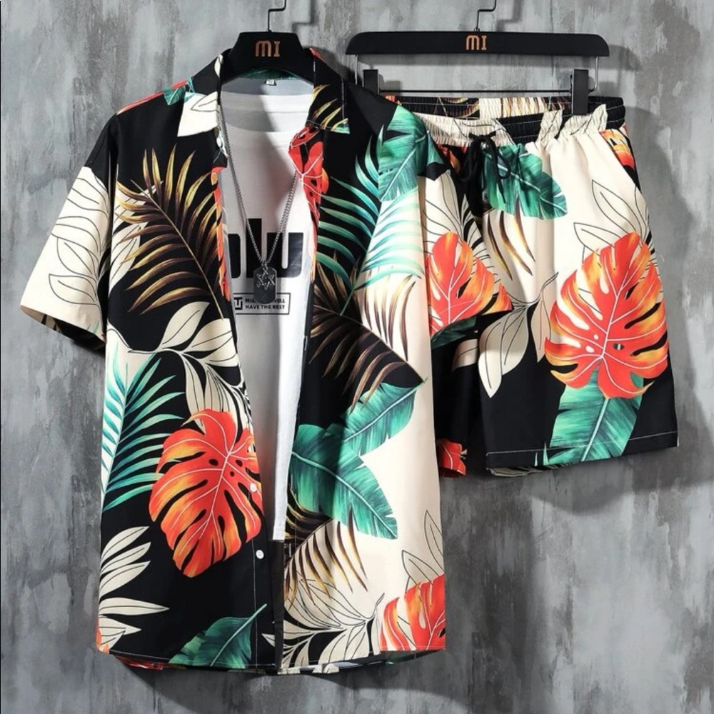Casual Men’s Print Shirt & Shorts